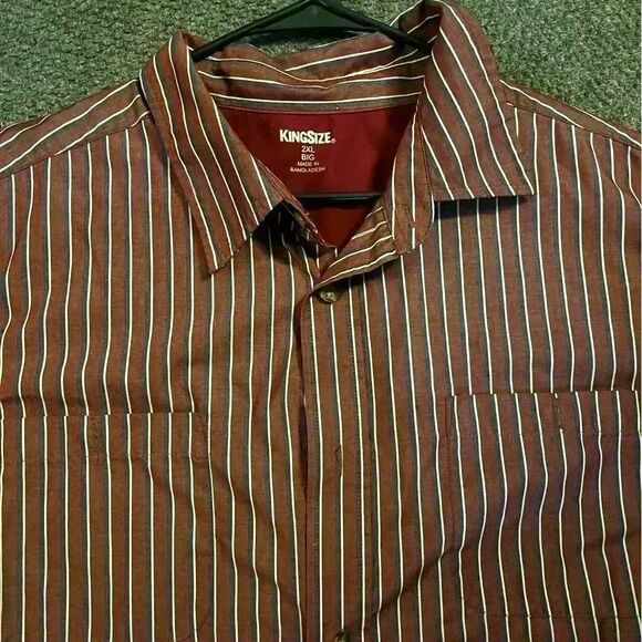 KingSize KingSize Men's Big & Tall Striped Short-Sleeve Sport Shirt - Picture 4 of 4